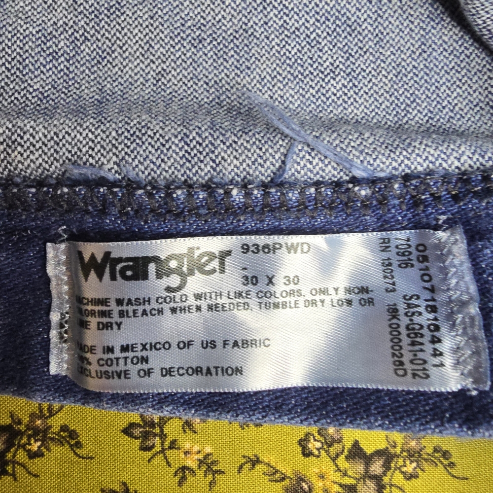 Wrangler Vintage 30×30 Cowgirl Cowboy Cotton Denim Jeans - Picture 6 of 8